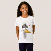 T-Shirt Drôle Cartoon Egret (Devant entier)