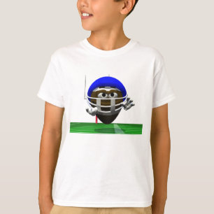 T-shirt Drôle Cartoon Football dans un casque