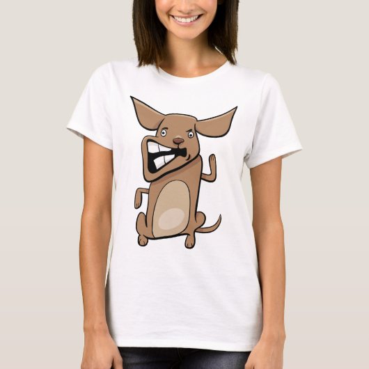 T-shirt Drôle Cartoon fou chien Hilarious mignon animal an (Devant)