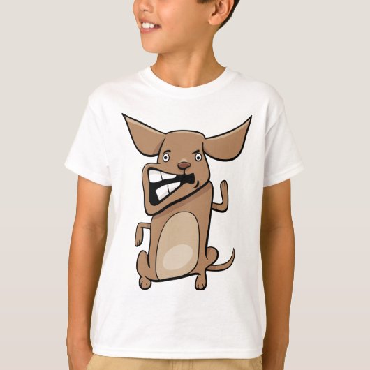 T-shirt Drôle Cartoon fou chien Hilarious mignon animal an (Devant)