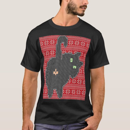 T-shirt Drôle Cat Butt Men Fête de Noël (Devant)
