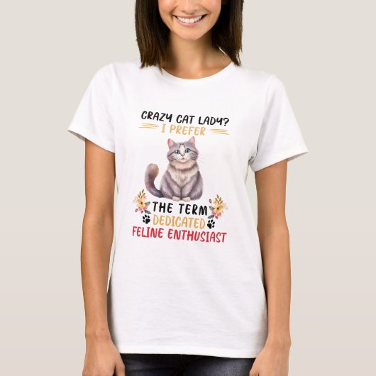 T-shirt Drôle Cat Cat Lady Citation (Devant)