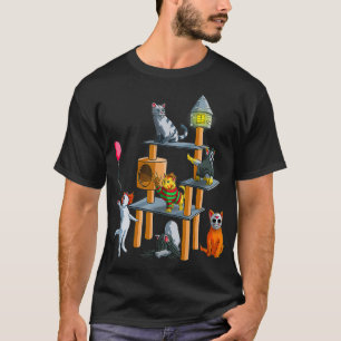 T-shirt Drôle Cat Horror Movies mignonne Halloween pour Ki