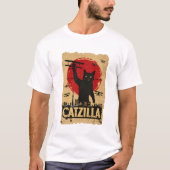 T-shirt Drôle Catzilla Chat, Parodie De Chat (Devant)