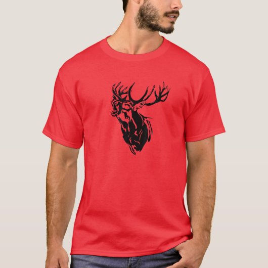 T-shirt Drôle Cerf, Chasseur, Chasse, Antlers (Devant)