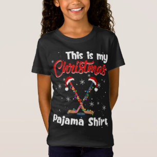 T-Shirt Drôle C'Est Mon Pajama De Hockey De Noël