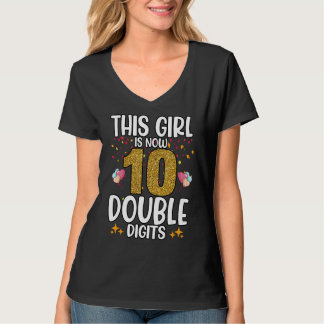 T-shirt Drôle Cette Fille Est Maintenant 10 Double Chiffre