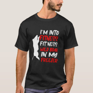 T-shirt Drôle chasseur papa je suis en forme sanglier Long