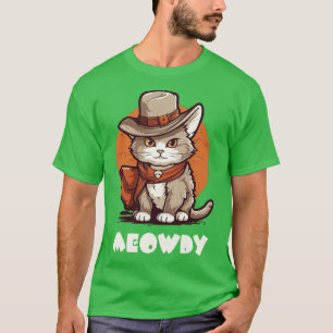 T-shirt Drôle Chat Cowboy Cowgirl Meow Howdy Meowdy 8