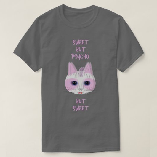 T-shirt Drôle Chat Crazy Chat Kitten Kitty (Design devant)
