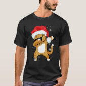 T-shirt Drôle chat Dabbing Noël T Chemise (Devant)