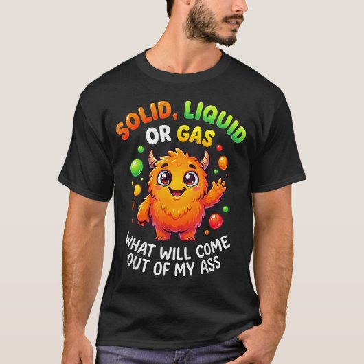 T-shirt Drôle Chat de Physique de la Science Solide Liquid (Devant)