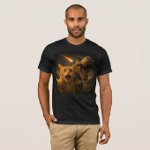 T-shirt Drôle Chat Dino Selfie Meteor Meme Surreal Apocaly (Devant entier)