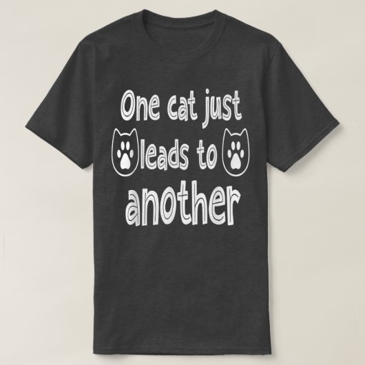 T-shirt Drôle Chat dit un chat conduit à un autre  (Design devant)