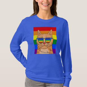 T-shirt Drôle Chat Gay pride mignonne LGBT Animal Amateur 