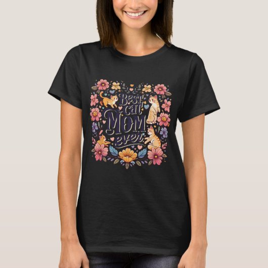 T-shirt Drôle Chat Graphisme Femmes Mère Chat Kitten Meill (Devant)