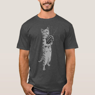 T-shirt Drôle Chat Jouer Bagpipes Cool Amoureux des anima