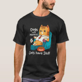 T-shirt Drôle Chat Mème Chiens Ont Masters Chats Ont Perso (Devant)