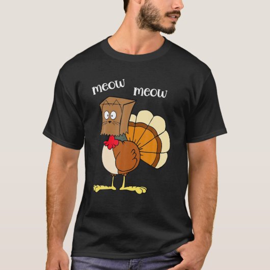 T-shirt Drôle chat Meow Turquie Faux chat Thanksgiving Fam (Devant)