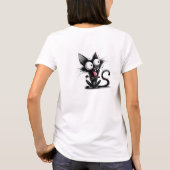 T-shirt Drôle chat noir bizarre (Dos)