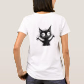 T-shirt Drôle chat noir bizarre (Dos)