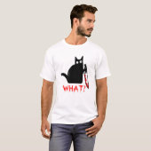 T-shirt Drôle Chat Noir Meurtrier Quoi ? Tenir le couteau (Devant entier)
