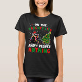 T-shirt Drôle Chat Noir Naughty Père Noël Noël Noël Fêtes (Devant)