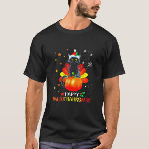 T-shirt Drôle Chat Noir Turquie Hallo-Thank-Mas Heureux M