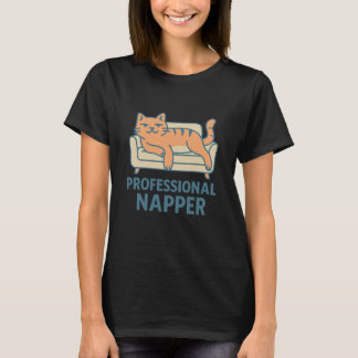 T-Shirt Drôle Chat Paresseux – Napping Professionn