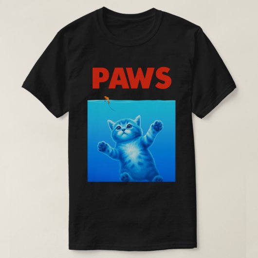 T-shirt Drôle Chat "PAWS" Conception de la parodie - Jote (Design devant)
