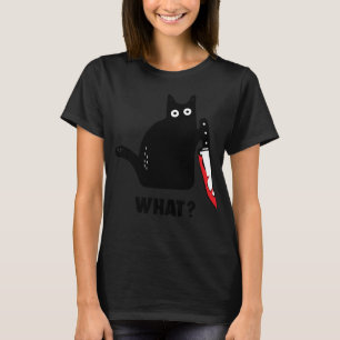 T-shirt drôle chat quel Bloody couteau sorcier splatter sa