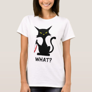 T-shirt Drôle chat qui dit quoi