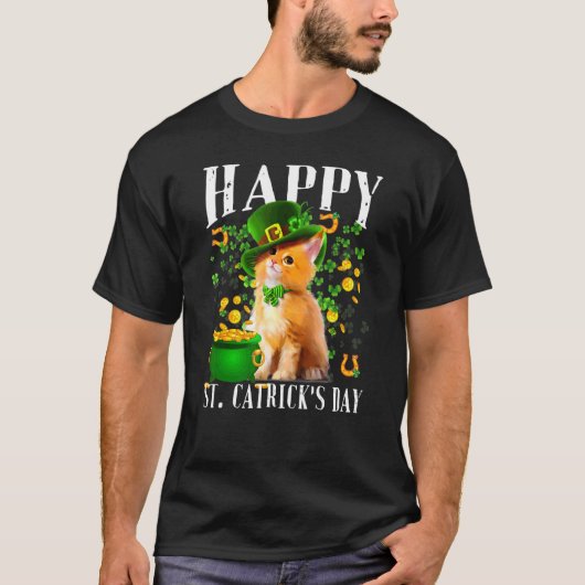 T-shirt Drôle Chat St Patrick Day Joyeux Catrick's Day (Devant)