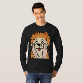 T-shirt Drôle Cheeks Pomeranian Chubby (Devant entier)