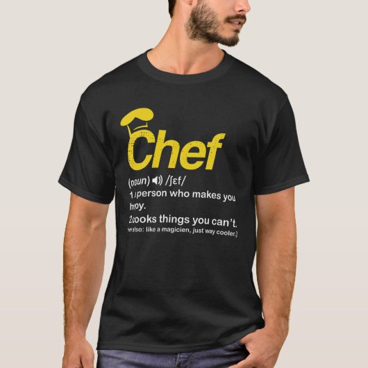 T-shirt Drôle Chef Définition Tee Cook Cuisines Cadeaux Po (Devant)
