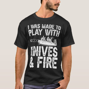 T-shirt Drôle Chef Design Pour Hommes Couteaux Femmes Joue