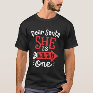T-shirt Drôle Cher Père Noël Elle est Mignonne Un Noël C
