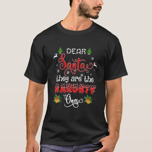 T-shirt Drôle Cher Père Noël Ils Sont Mauvais Noël (Devant)