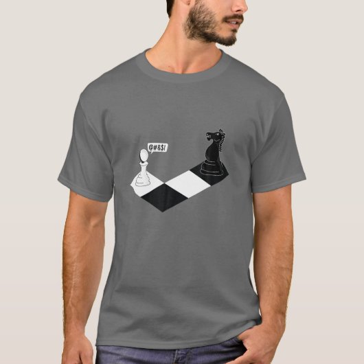 T-shirt Drôle Chess Chevalier Chevalier hurlant Sur Le Pio (Devant)