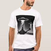 T-shirt Drôle cheval Alien UFO Horse Selfie avec OVNI (Devant)