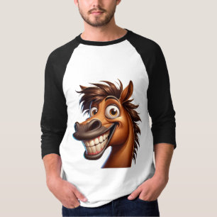 T-shirt Drôle Cheval Octobre 14 long manches
