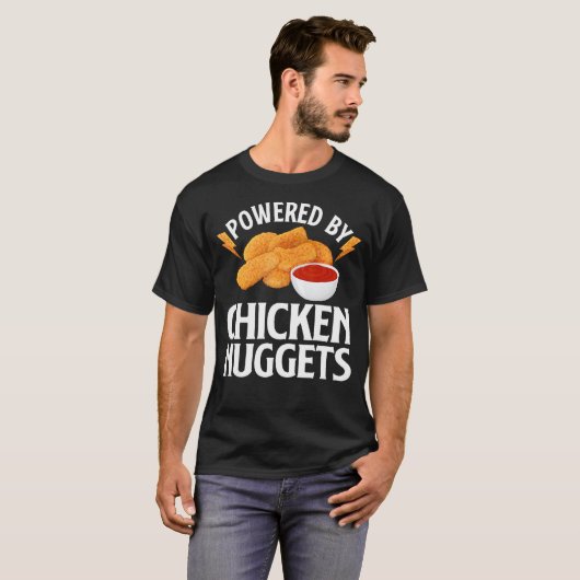 T-shirt Drôle Chicken Nugget Design Pour Hommes Femmes Enf (Devant entier)