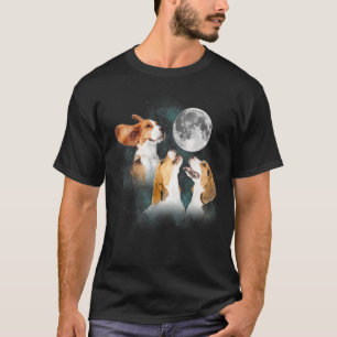 T-shirt Drôle Chien Beagle Trois Beagles À La Lune