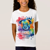 T-Shirt Drôle chien coloré aquarelle (Devant)