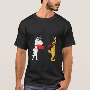 T-shirt Drôle Chien De Boxe Et Kangourou - Sport D'Humour