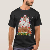 T-shirt Drôle chien de caniche Noël arbre mignon Noël Noël (Devant)