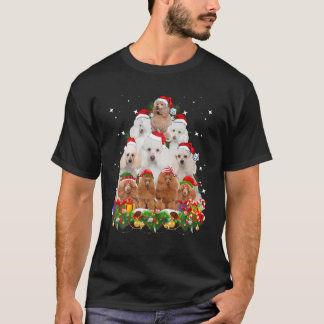 T-shirt Drôle chien de caniche Noël arbre mignon Noël Noël