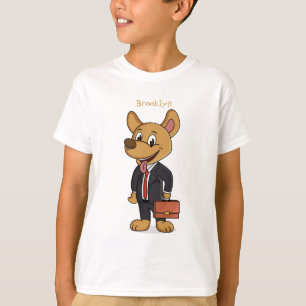 T-shirt Drôle chien en costume d'entreprise dessin animé