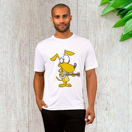 T-shirt Drôle Chien Jouant Banjo Musique