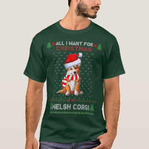 T-shirt Drôle Chien mignon Gallois Corgi Santa Hat laide C